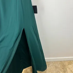 Lulus Simply Brilliant Emerald One-Shoulder Bow Maxi Dress Formal Large NWT thumbnail 10
