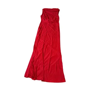 Oysho NWOT Size Large Red Maxi Dress Satin Sleeveless High Neck Tie Cocktail Party thumbnail 3