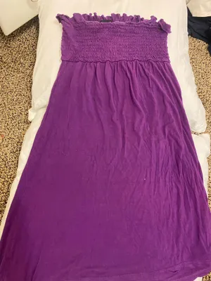 Vintage Midi Strapless Purple Dress thumbnail 1