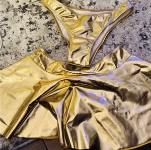 Rave Festival Gold Metallic Skirt + Bikini Set thumbnail 12