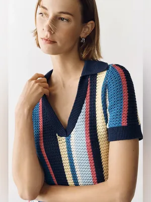 Maeve Collared Knit Mini Dress thumbnail 2