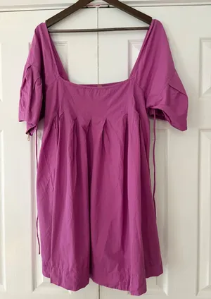 Free‎ People Spring Bud Mini Dress Magenta Purple Smocked Back OB2058172 XL thumbnail 1