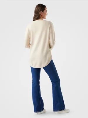 Smartwool Shadow Pine Colorblock Crew Sweater Almond Donegal Minimalist Wool M thumbnail 2
