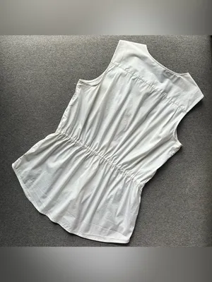 Theory Kenan Gathered Luxe Sleeveless Button-Down Top Medium thumbnail 5