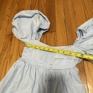 Wilfred‎ Amuse Poplin Babydoll Mini Dress in Light Blue Size XXS thumbnail 8