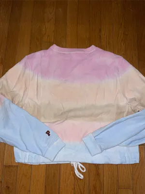 PINK Victoria's Secret Pastel Tie-Dye Cropped Crewneck - Pink, Cream, Light Blue thumbnail 6