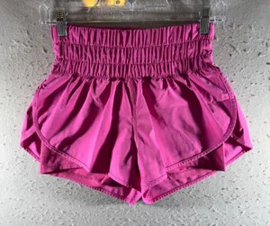 108 | CRZ YOGA High Waisted Smocked Running Shorts Pink Women XS thumbnail 1