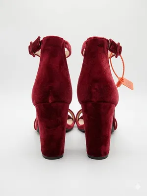 White House Black Market heels burgundy ankle toe straps. Size 8M thumbnail 4