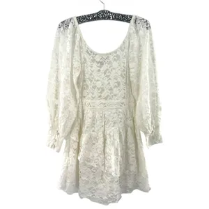 NWT LoveShackFancy Alela Lace Mini Dress‎ in True White Size 2 thumbnail 5