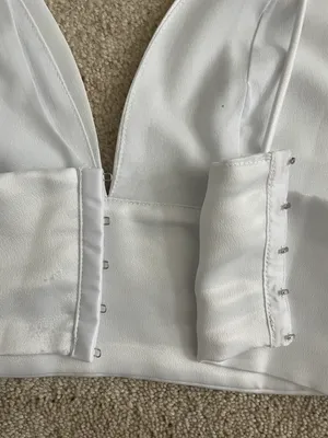 Revolve Gene Satin Top in White thumbnail 8