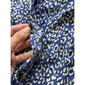FREE PEOPLE Gorgeous Jess Wrap Maxi Dress Size Small Blue Black Leopard Print thumbnail 6