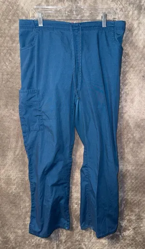 Dickies Women's Elastic Waist Cargo Scrub Pants in Teal thumbnail 1