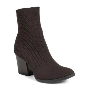 BORN Meggs Brown Sock Boots Pull- On Block Heel Booties Size 10 thumbnail 2