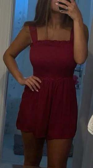 Boutique Red Romper thumbnail 1