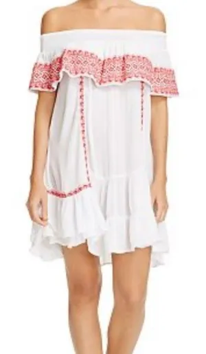 Muche muchette white gauze embroidered swing dress thumbnail 1