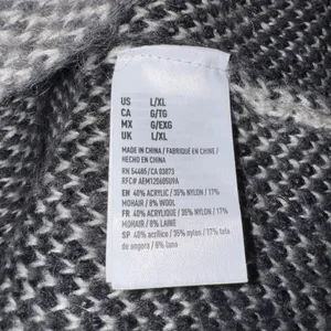 American Eagle Buffalo Plaid Longline Cardigan Sweater Black Grey White L/XL‎ thumbnail 10