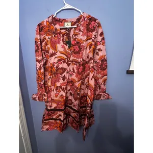 Tuckernuck Kenzo Beach Sunset Chintz Pink Floral Cotton Coverup‎ Dress XL NEW thumbnail 4