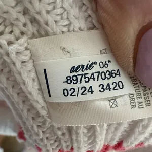 NWOT Aerie Beyond Cropped Sweater Womens Striped Cotton Knit Oversized Size XL thumbnail 8