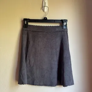 Altar’d State Faux Suede Scallop Mini Skirt Size XS thumbnail 2