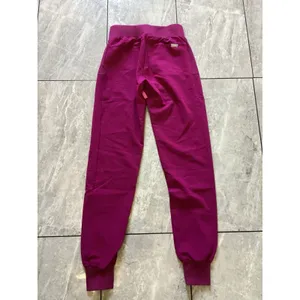 FIGS Scrub Pants Womens XXS Tall Magenta Boston Slim Jogger Medical Zip Pockets thumbnail 4