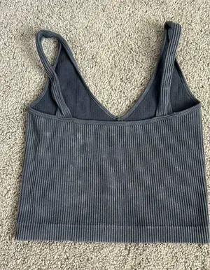 Boutiques is wash cropped ribbed tank Gray thumbnail 2
