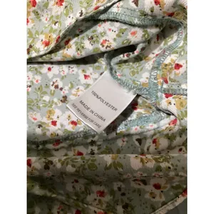 Lucy Paris Floral Ruched Front Peplum Top Sage Green V-Neck Flutter Sleeve Small thumbnail 5