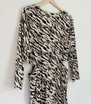 Torrid NWT Maxi Studio Knit Midi Dress Watercolor Zebra Tan Brown Orange Size 2X thumbnail 8