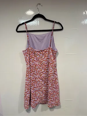 Altar’d State Pink and Orange Floral Printed Spaghetti Strap Dress thumbnail 4