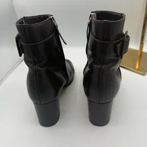 Grigiarancio Y2K Black Leather Ankle‎ Boots 8.5 | Made in Italy Chunky Heel thumbnail 7
