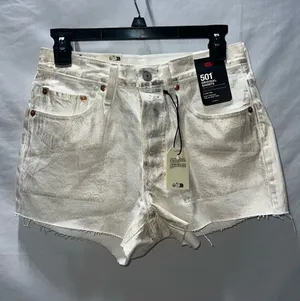 Levi's 501 White‎ and gold Cutoff Denim Shorts thumbnail 1