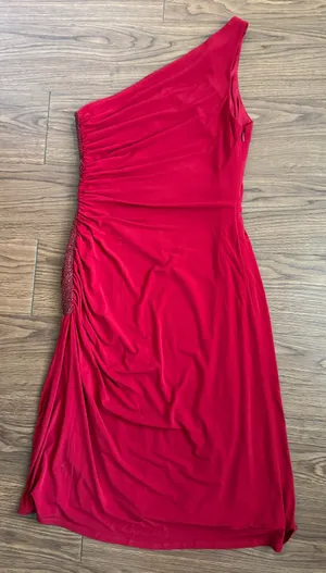 Laundry By Shelli Segal Women’s One Shoulder Beaded Cocktail Dress Size 8 thumbnail 5