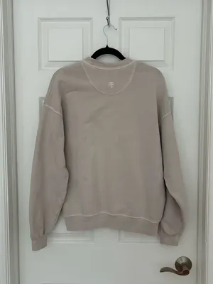 Anine Bing Tiger Sweatshirt In Stone, Size Small thumbnail 9
