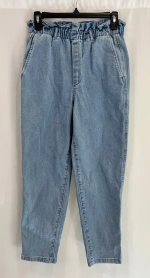 Gap Paperbag Light Wash‎ Pull On Mom Jeans High Rise thumbnail 1