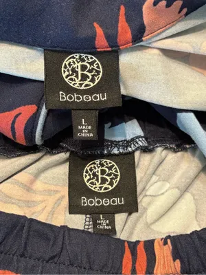 Bobeau Ellie Sleep & Lounge Notch Collar Top and Short PJ Set size Large thumbnail 3