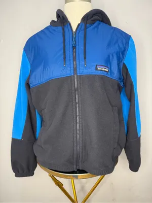 Patagonia Hooded Fleece Jacket - Blue & Black thumbnail 2