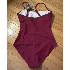 Eomenie Women's One Piece Swimsuit Tummy Control Maroon M thumbnail 2