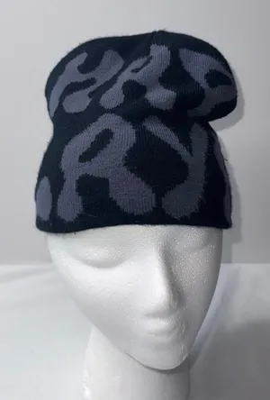 Black and gray beanie thumbnail 1