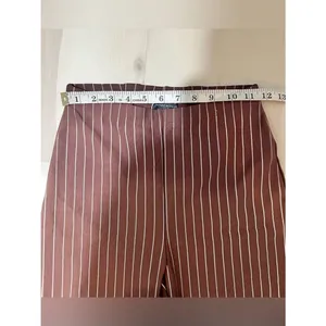 Naked Wardrobe New Women Small Brown White Pinstripe High Waist Bootcut Pants thumbnail 3