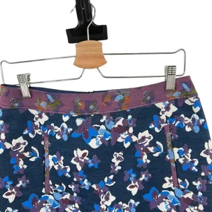 Anthropologie‎ Maeve Cardana Mini Skirt Floral Brocade Blue Purple Size US 4 thumbnail 3