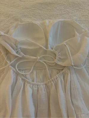 Princess Polly White Spaghetti-Strap Tiered Mini Dress with Sweetheart Neckline thumbnail 2