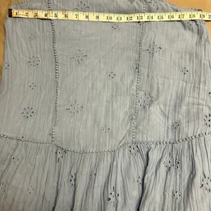 Aerie Eyelet Floral Mini Babydoll Cotton Dress Powder Blue size M thumbnail 7