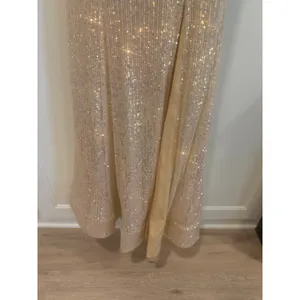 Sherri Hill Sequin Gown Gold Formal Prom Evening Dress Open Back Slit Size 8 thumbnail 2
