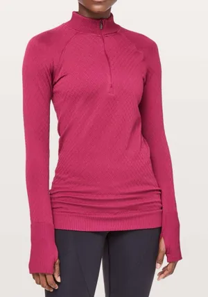 Lululemon Rest Less 1/2 Zip Star Ruby Long Sleeve Top thumbnail 1