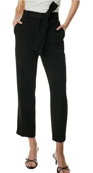 Aritzia Wilfred Womens Black Tie Front High Rise Straight Leg Dress Pants Size 2 thumbnail 1