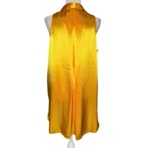 Vintage Stefanie Lingerie Slip‎ Dress L Chemise Button Golden Yellow Hong Kong thumbnail 7