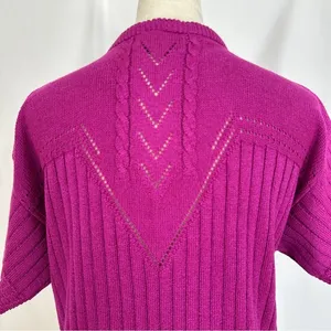 Vintage College Point Sweater Womens Medium Short Sleeve Round‎ Neck Made In USA thumbnail 6