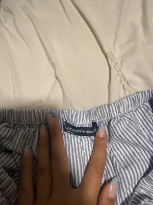 Brandy Melville blue and white striped pants thumbnail 2