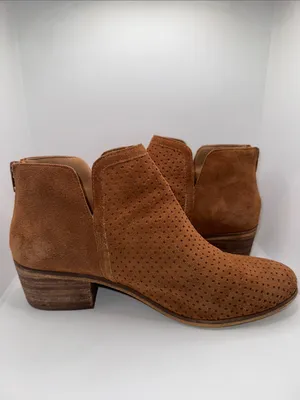 Susina Kyle-Lea Perforated Suede Ankle Bootie Boots Women’s 10 Tan thumbnail 5