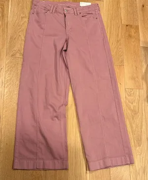 American Eagle low rise baggy Pink wide leg Jeans 10 Tall nwt‎ thumbnail 1