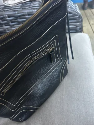 Coach vintage y2k black pebbled leather Bleecker bag gothic 10398 slim duffle thumbnail 5